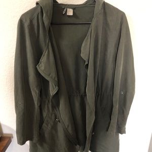 H&M dark green zip up jacket